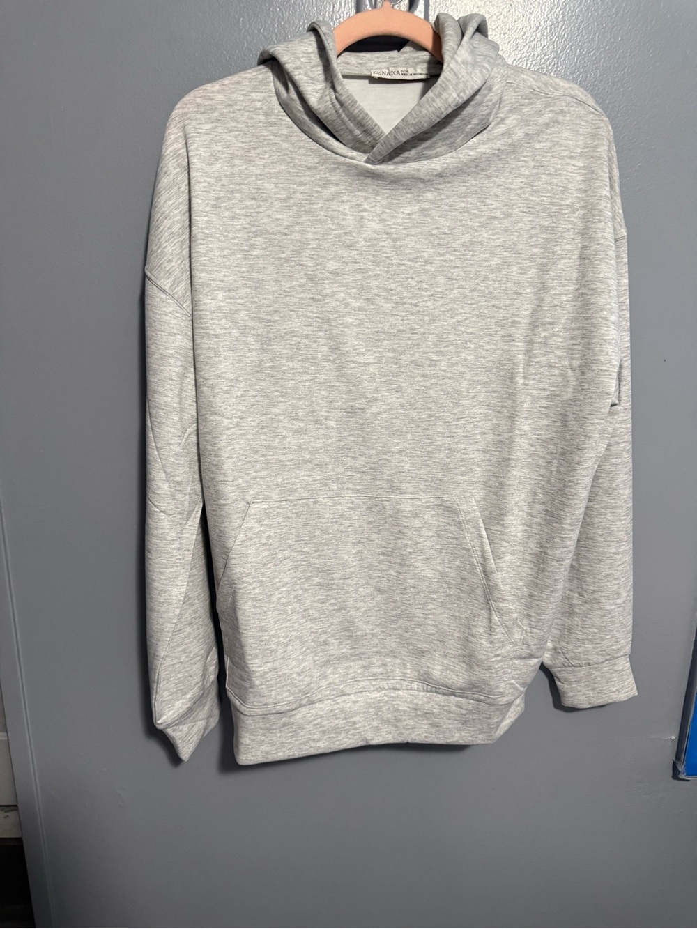 Zenana Outfitters Scuba Light Heather Gray Pullover Hoodie - Picture 2 of 3